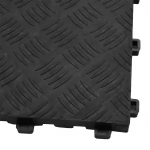 Placă de performanță RAMROXX Checker Plate pentru podea de garaj, neagră, 40x40cm-image-6200636