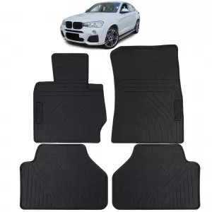 Car Rubber Floor Mats Black Premium Set for BMW X4 F26 13-18