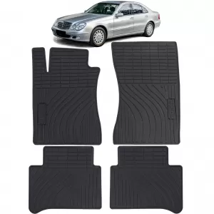 Car Rubber Floor Mats Black Premium Set for Mercedes E-Class W211 S211 02-09