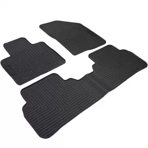 Car Rubber Floor Mats Black Premium Set for Kia Sorento 3 15-20