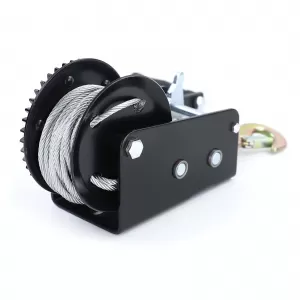 Winch manual pentru remorcă, cablu negru cu 10 metri de cablu de oțel, 900 kg-image-6200921