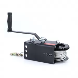 Winch manual pentru remorcă, cablu negru cu 10 metri de cablu de oțel, 900 kg-image-6200922