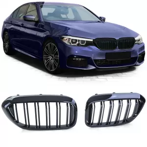 Double slat kidney grille Performance gloss black for 5 Series BMW G30 G31 2017-2020