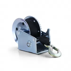 Hand winch trailer cable winch silver with 8 meter strap 600 kg
