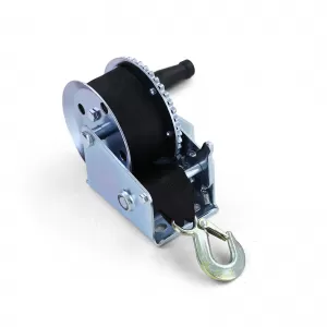 Hand winch trailer cable winch silver with 8 meter strap 600 kg