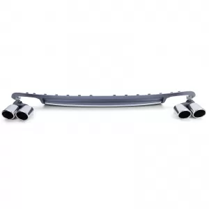 Insert diffusore posteriore sportivo con set di terminali di scarico adatto per Audi A4 B8 Sedan Avant 07-11-image-6200975