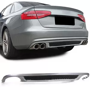 Sport rear diffuser insert with mesh for Audi A4 B8 Sedan Avant 07-11