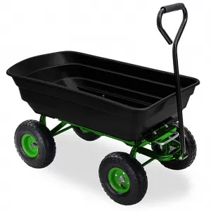 Transport trolley garden cart wheelbarrow handcart tipping function 250 kg black green