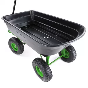Transport trolley garden cart wheelbarrow handcart tipping function 250 kg black green