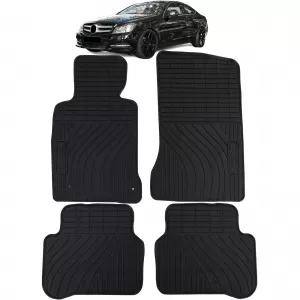 Car Rubber Floor Mats Black Premium Set for Mercedes C-Class W204 S204 11-14