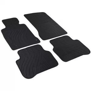 Car Rubber Floor Mats Black Premium Set for Mercedes C-Class W204 S204 11-14
