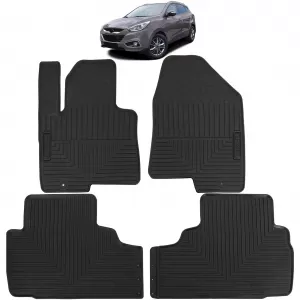 Car Rubber Floor Mats Black Premium Set for Hyundai ix35 2009-2015