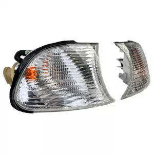 White clear glass indicator set fits 3 Series BMW E46 Coupe Convertible 1999-2001