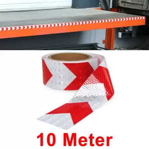 Signal tape marking tape barrier tape self-adhesive reflective red white 10m