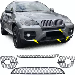 Grille bumper fog light trim set suitable for BMW X6 E71 06-14