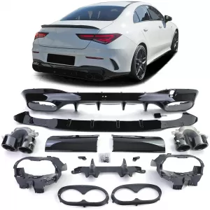 image-25-Sport hátsó diffúzor fekete kipufogóvégekkel Mercedes CLA C118 X118 típushoz