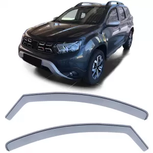 Wind deflector rain deflector wind protection black smoke for Dacia Duster 2 SR from 17