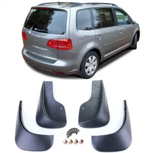Mud flap set front and rear black for VW Touran 1 1T 03-15