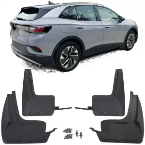 Mud flap set front and rear black for VW ID.4 from 2020