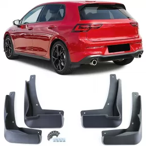 Mud flap set front and rear black for VW Golf 8 with R-Line from 19