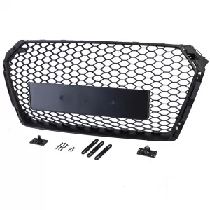 Honeycomb Sport Grille without Emblem Matte Black for Audi A4 B9 8W 15-19