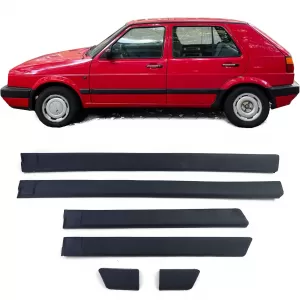 Wide door trim molding set 6-piece for VW Golf 2 87-92 4-door