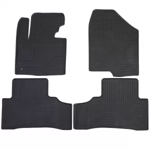 Car Rubber Floor Mats Black Premium Set for Hyundai Santa Fe 3 DM 12-18