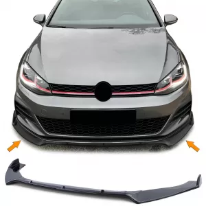 Front spoiler lip black with ABE for VW Golf 7 GTI sedan 12-21
