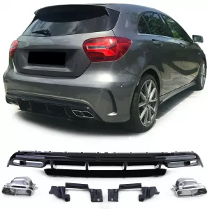 image-21-Sport hátsó diffúzor króm kipufogóvégekkel Mercedes A-osztály W176 2015-től