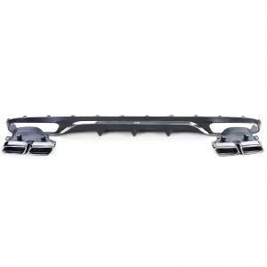 Diffusore posteriore sportivo con terminali di scarico cromati adatto per Mercedes E-Class W213 senza A Design Line-image-6202317