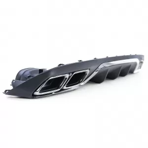 Diffusore posteriore sportivo con terminali di scarico cromati adatto per Mercedes E-Class W213 senza A Design Line-image-6202319