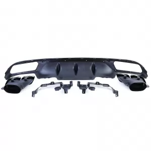 Diffusore posteriore sportivo con terminali di scarico cromati adatto per Mercedes E-Class W213 senza A Design Line-image-6202321