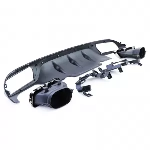 Diffusore posteriore sportivo con terminali di scarico cromati adatto per Mercedes E-Class W213 senza A Design Line-image-6202322
