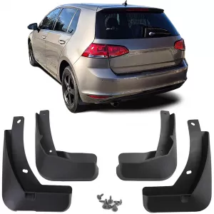 Mud flap set front and rear black for VW Golf 7 12-17