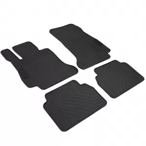 Car Rubber Floor Mats Black Premium Set for Mercedes E Class W213 S213 from 16