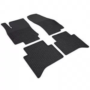 Car Rubber Floor Mats Black Premium Set for VW Touran II 5T from 2015
