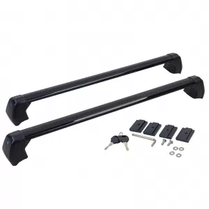 Barre trasversali in alluminio nere per portapacchi adatte per Land Rover Defender 110 L663 dal 19-image-6202602
