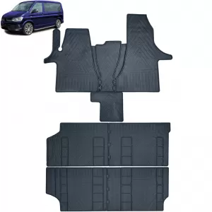 Premium rubber floor mat set, 8-piece, for VW T6.1 Multivan from year 2019