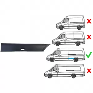 Left side panel trim strip for Mercedes Sprinter W906 2006-2018 L3
