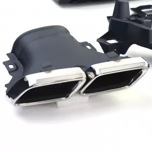 Diffusore posteriore sportivo con terminali di scarico cromati adatto per Mercedes GLC X253 SUV 15-19-image-6202808