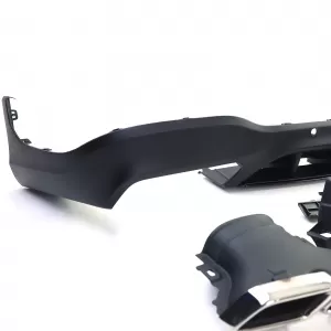 Diffusore posteriore sportivo con terminali di scarico cromati adatto per Mercedes GLC X253 SUV 15-19-image-6202810