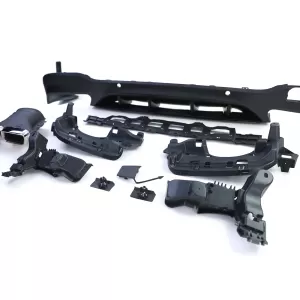 Diffusore posteriore sportivo con terminali di scarico cromati adatto per Mercedes GLC X253 SUV 15-19-image-6202813
