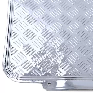 Autogummimatten-Set 4 Stück Aluminium-Riffelblech-Optik Universal Chrom-image-6202959