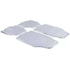 Autogummimatten-Set 4 Stück Aluminium-Riffelblech-Optik Universal Chrom-image-6202960