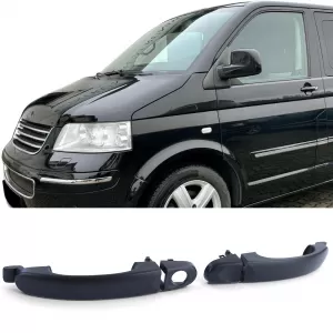 Door handles exterior black pair left right for VW Bus T5 03-09