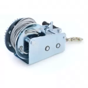 Hand winch trailer cable winch silver with 10 meter steel cable 900 kg