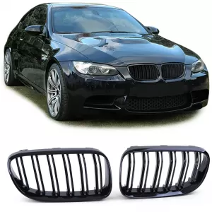 Double Slat Kidney Grille Performance Gloss Black for 3 Series BMW E92 E93 2010-2013