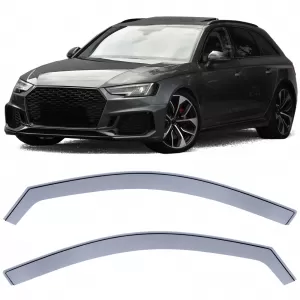 Wind deflector rain guard wind protection black smoke for Audi A4 8W B9 from 15
