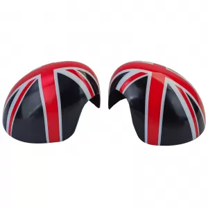 Mirror caps Union Jack black red fits for Mini F54 F55 F56 F57 13-18