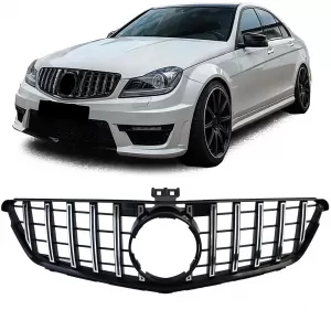 Sport grille black gloss chrome for Mercedes C-Class W204 S204 C204